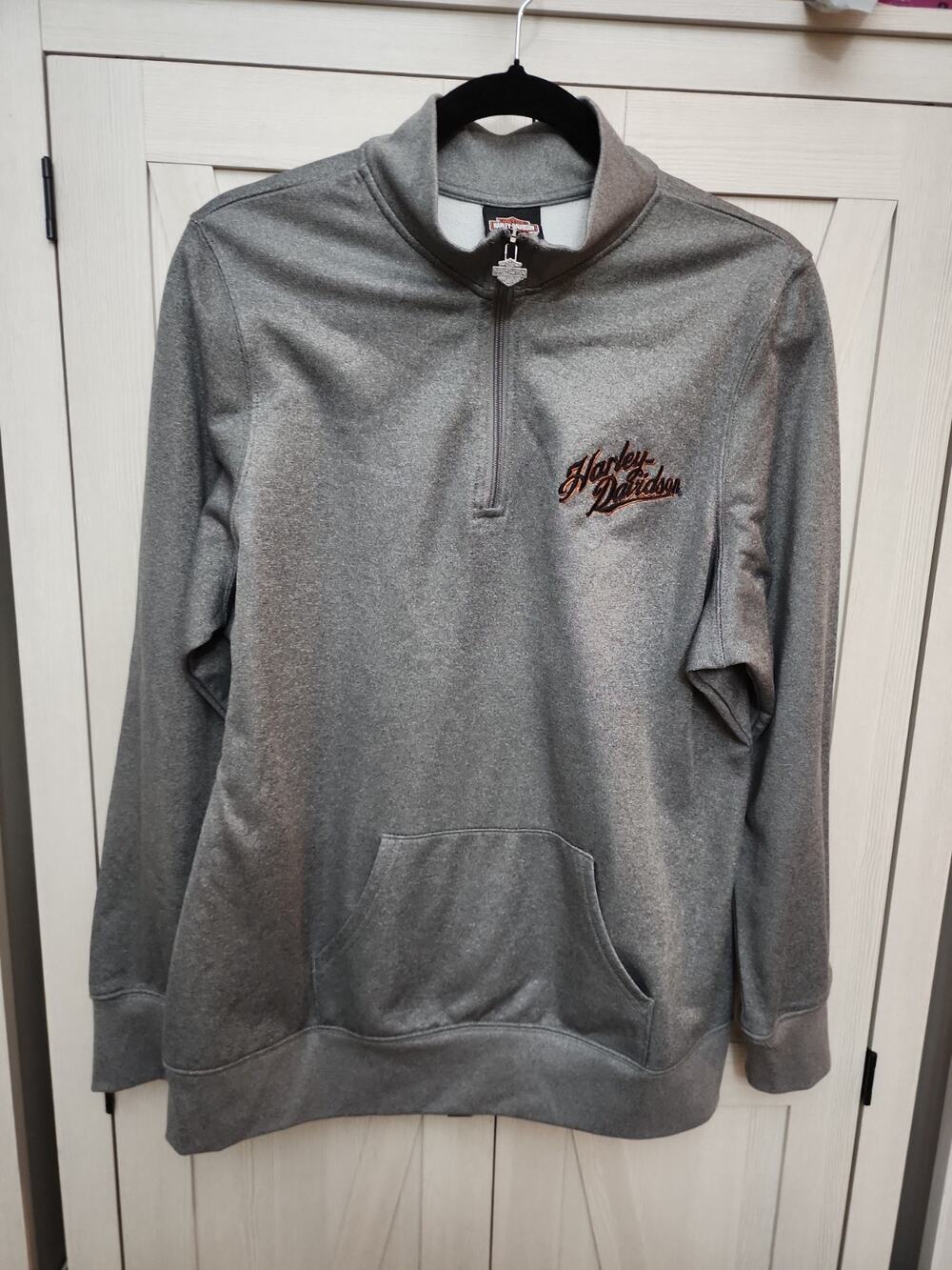 WOMENS HARLEY-DAVIDSON GRAY 1/4 ZIP POLYESTER PULLOVER SZ XL Tombstone, AZ